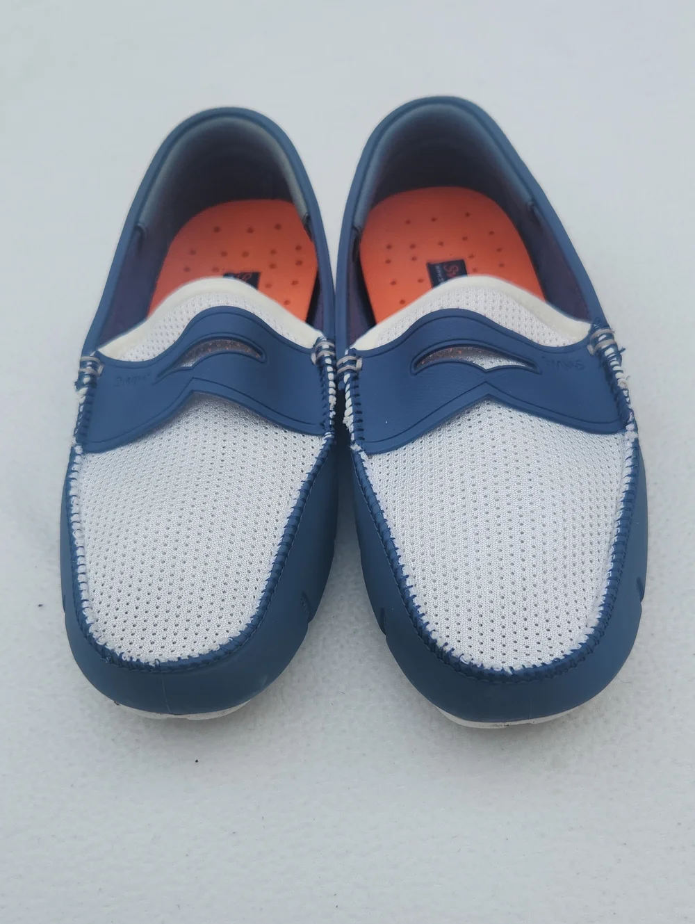 ​SWIMS Men's Penny Loafer Navy Blue White Water Resistant Boat Shoes Size 7